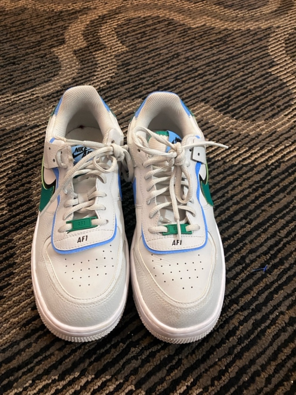 Nike AF1 Air Force 1 Shadow Photon Dust/Malachite Women Size 10 - Picture 2 of 10